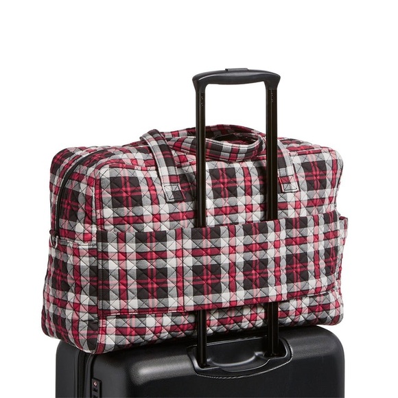 Vera Bradley fireplace plaid weekender travel bag NEW - Picture 6 of 8